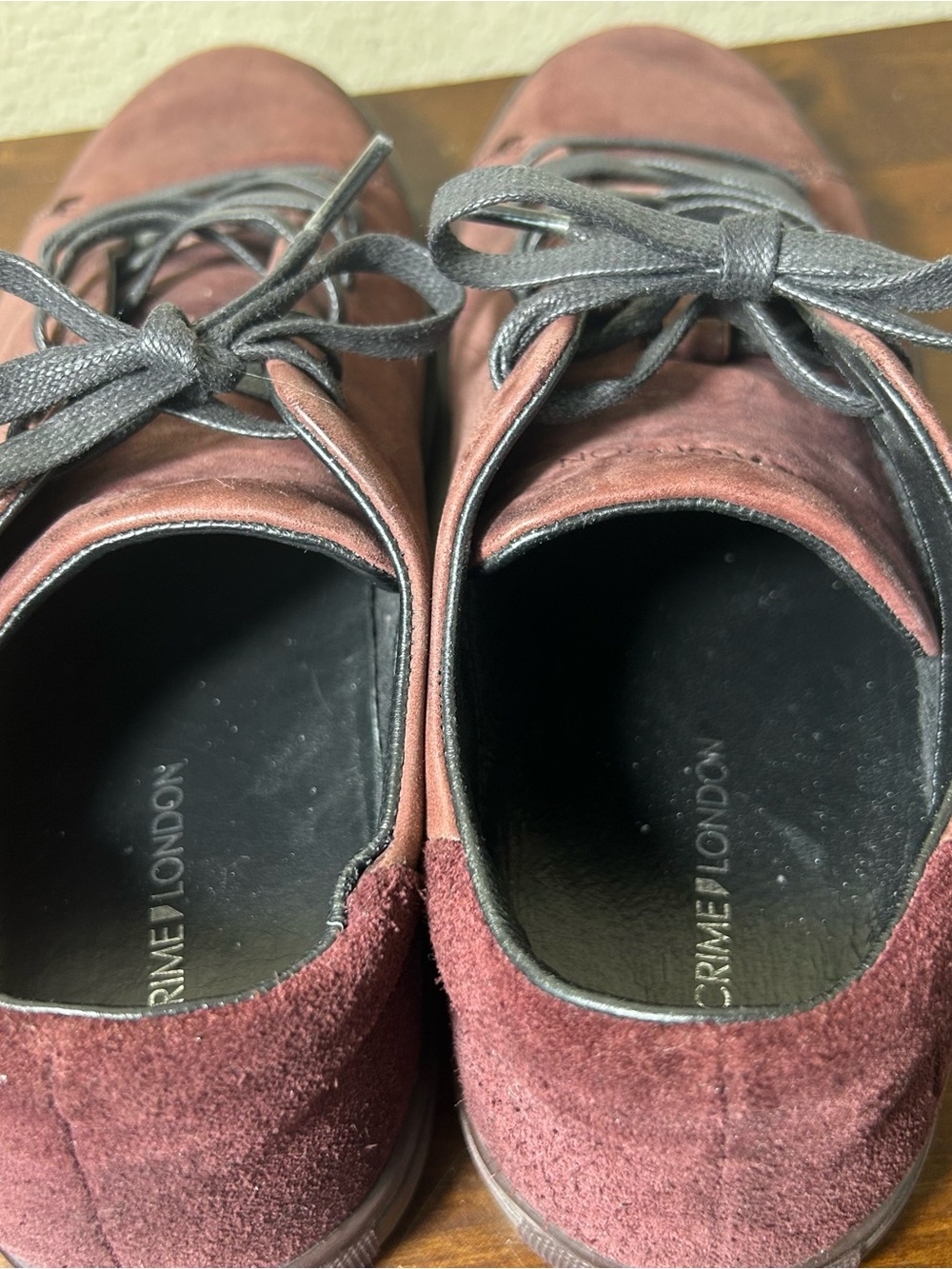 Crime‎ London Sneakers Men's Size 40 US 7 Suede Low-Top Sneaker - Burgundy - Picture 3 of 9